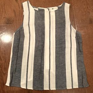 Maeve Stripped Linen Tank Top by Anthropologie